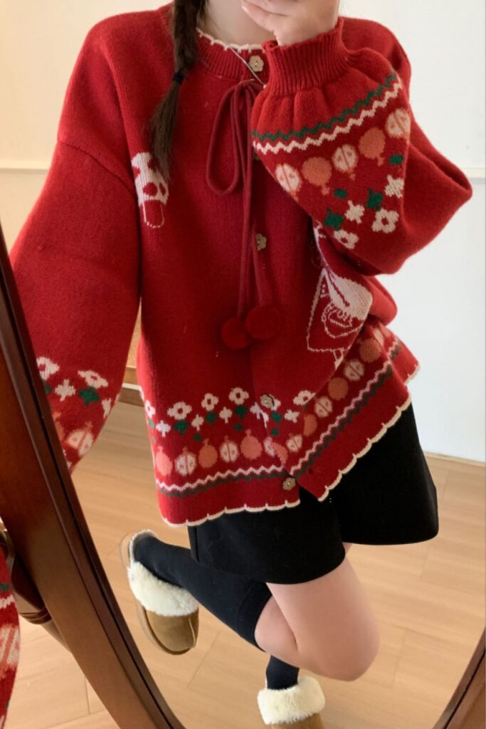 Pompom Oversized Cardigan