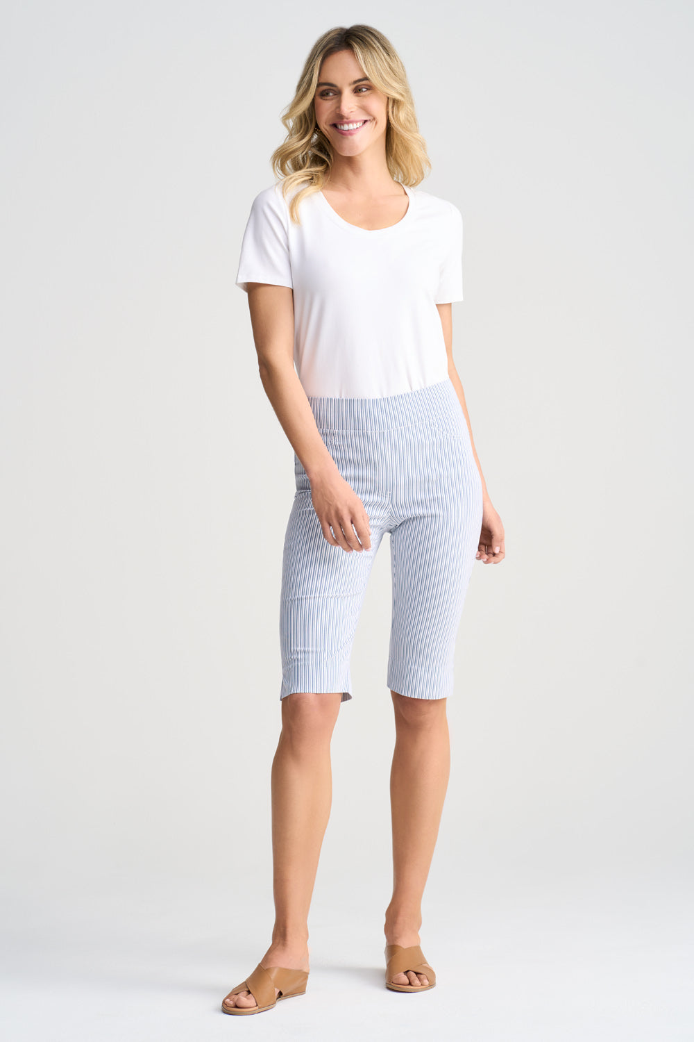 Short Seersucker - Navy & White Stripe