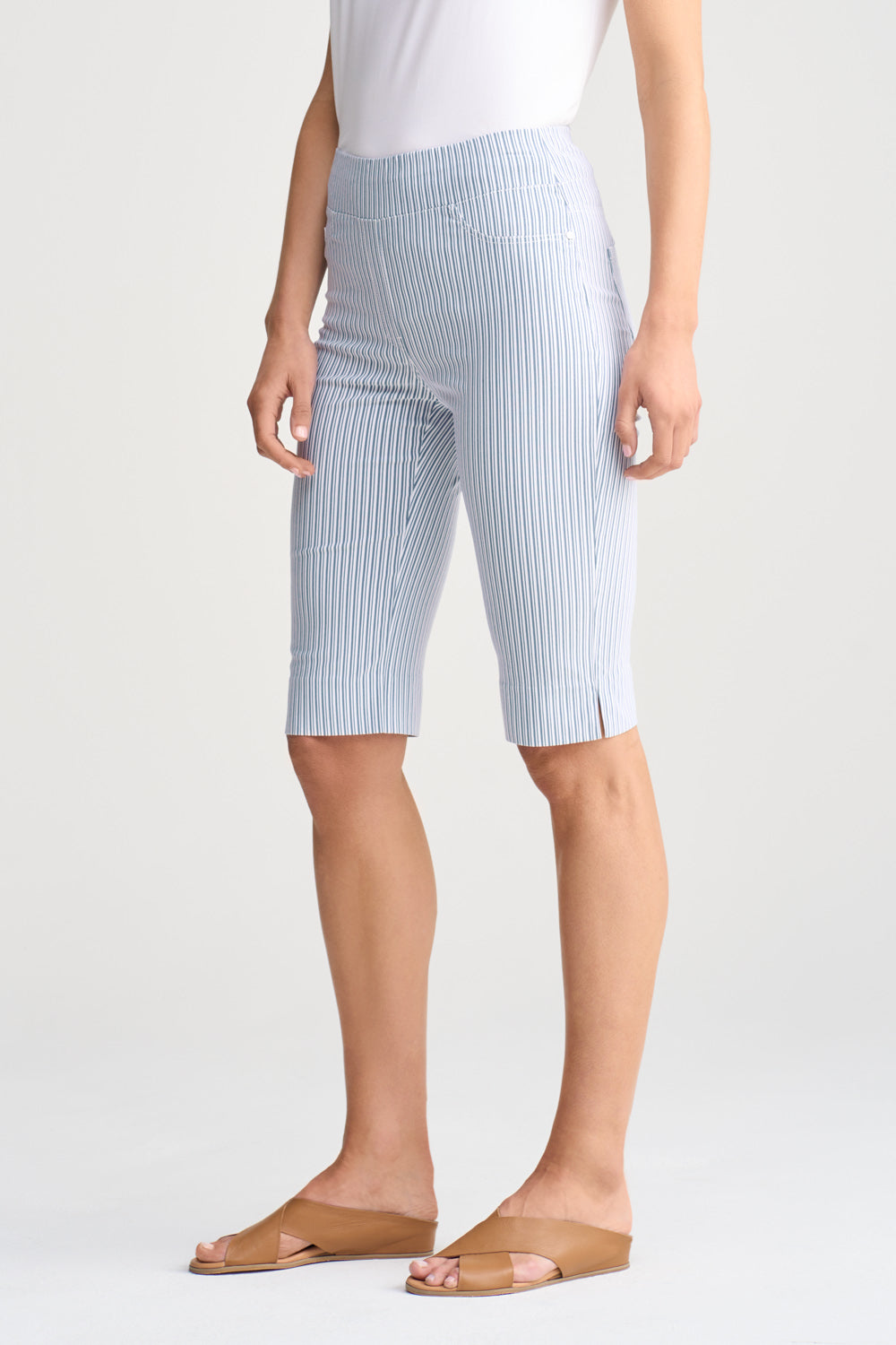 Short Seersucker - Navy & White Stripe